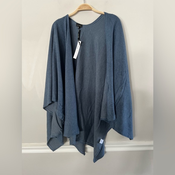 NEW COCO + CARMEN WOMENS BLUE PONCHO ONE SIZE - Picture 1 of 4